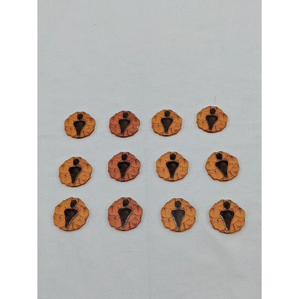 Lot Of (12) Spirit Island Acrylic Orange Player 1 Turn Reminder Tokens